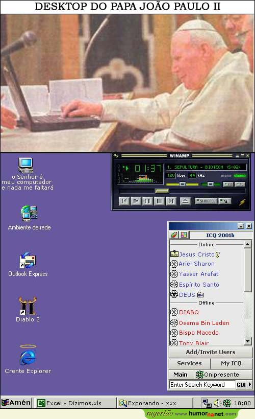 Desktop do Papa JP II