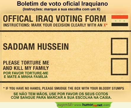 Boletim de voto Iraquiano