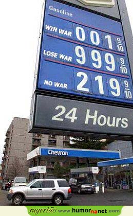 Preço da gasolina  <i>vs</i> guerra