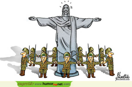 Cristo Rei sob escolta militar