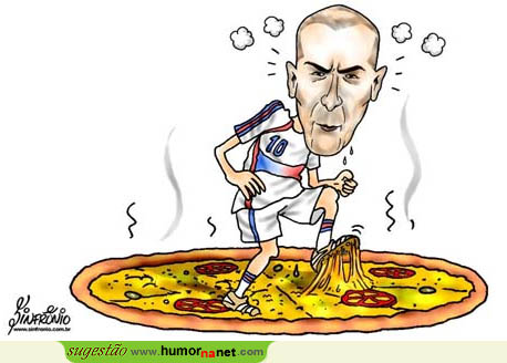 Zidane patinou na pizza italiana