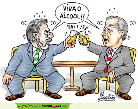 Brinde entre Lula e Bush