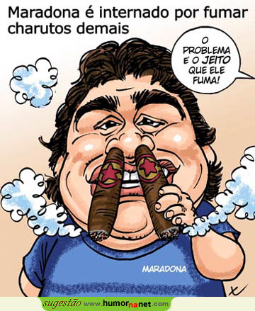 Maradona está internado por fumar