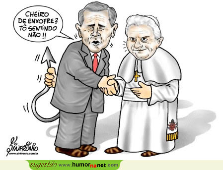 Papa Bento XVI é recebido por Bush