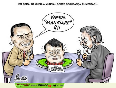 Berlusconi e Lula estão à mesa