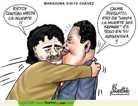 Maradona abraça Chávez