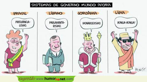 Alguns dos vários sistemas governamentais