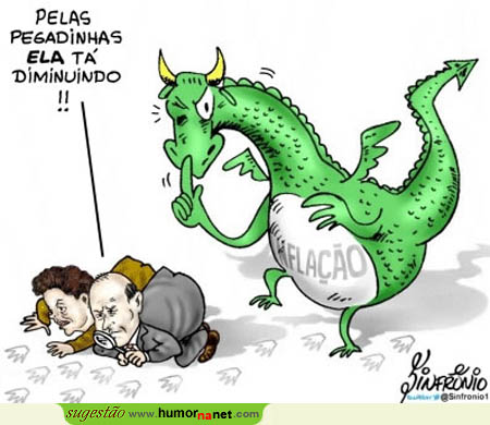 Rousseff e Mantega à procura das pegadas