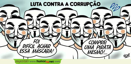 Mascarados lutam contra a corrupção