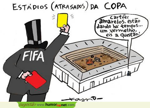 FIFA dá cartão amarelo aos estádios atrasados