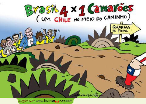 Brasil vence os Camarões e jogará com o Chile