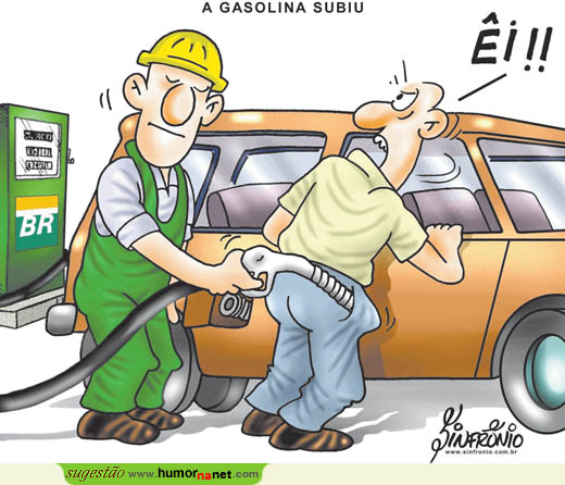 Preço da gasolina subiu... no Brasil