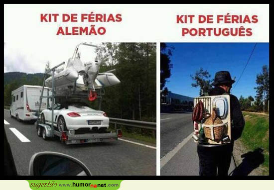 Kit de férias alemão <i>vs.</i> português