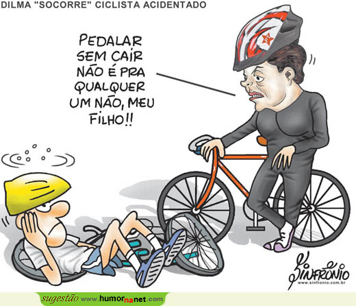 Dilma ajuda ciclista