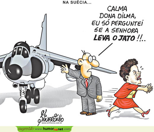 Na Suécia, Dilma foge do jato