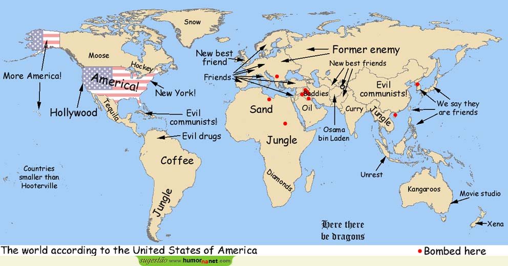 Mapa <i>mundi</i> segundo os EUA