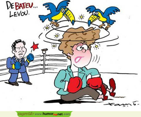 Dilma vai ao chão no ring... contra Aécio