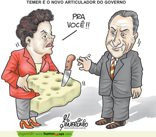 Dilma oferece o queijinho a Michel Temer