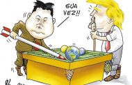 Kim Jong-un joga snooker com Trump mas com taco e bola que nos põe em perigo