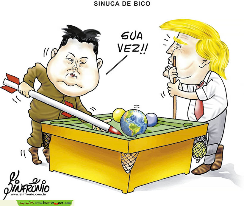 Kim Jong-un joga snooker com Trump mas com taco e bola que nos põe em perigo